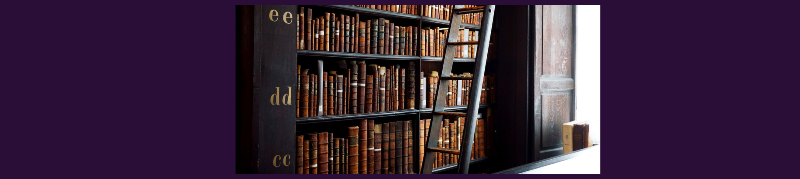 Bookshelves at the famous library in Trinity University, Dublin